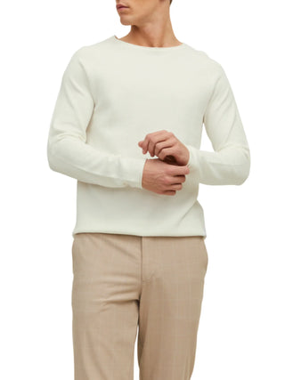 Jack&Jones maglia uomo in cotone melange panna