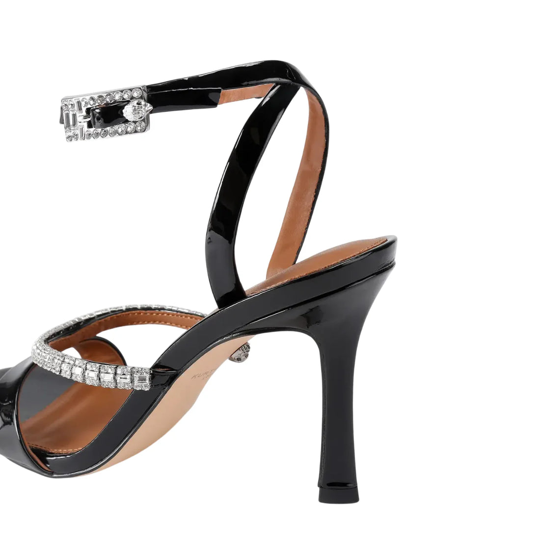 Kurt Geiger sandali alti Crystal in vernice con applicazioni gioiello nero