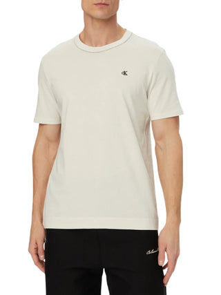 Calvin Klein T-shirt uomo in jersey manica corta ecrù