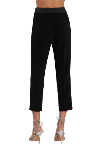 Relish pantaloni slim Nantes con banda satin nero