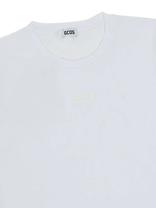 Gcds T-shirt unisex bambino manica corta bianco