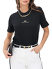 Elisabetta Franchi T-shirt in jersey con collana logata nero