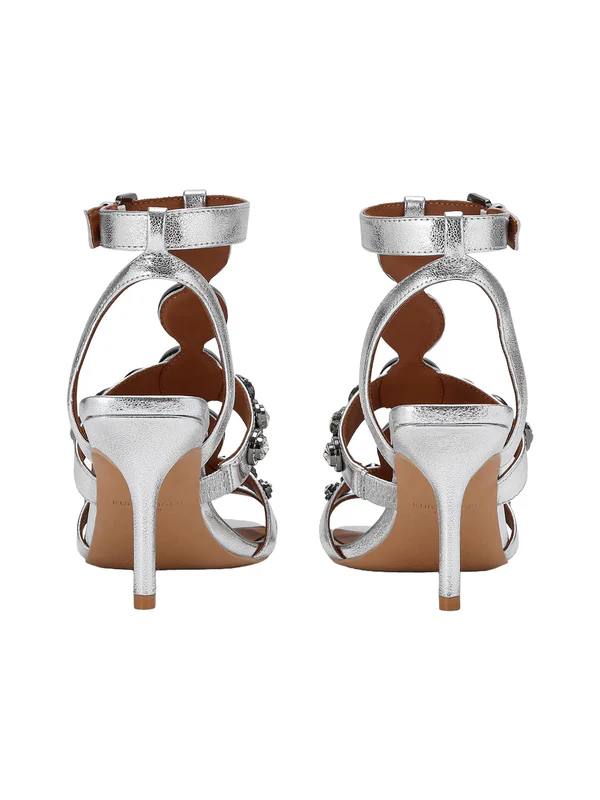 Kurt Geiger sandali alti Octavia Gladiatore con applicazioni gioiello argento