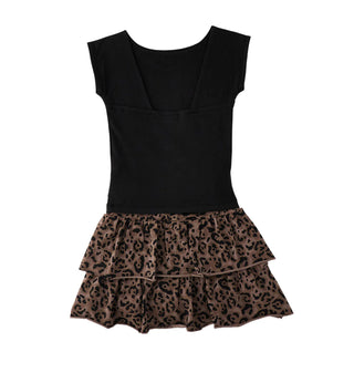 iDo completo bambina T-shirt e gonna nero marrone