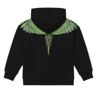 County of Milan felpa con cappuccio stampa iconica nero F5CMJBHS060 110 COUNTY OF MILAN KIDS