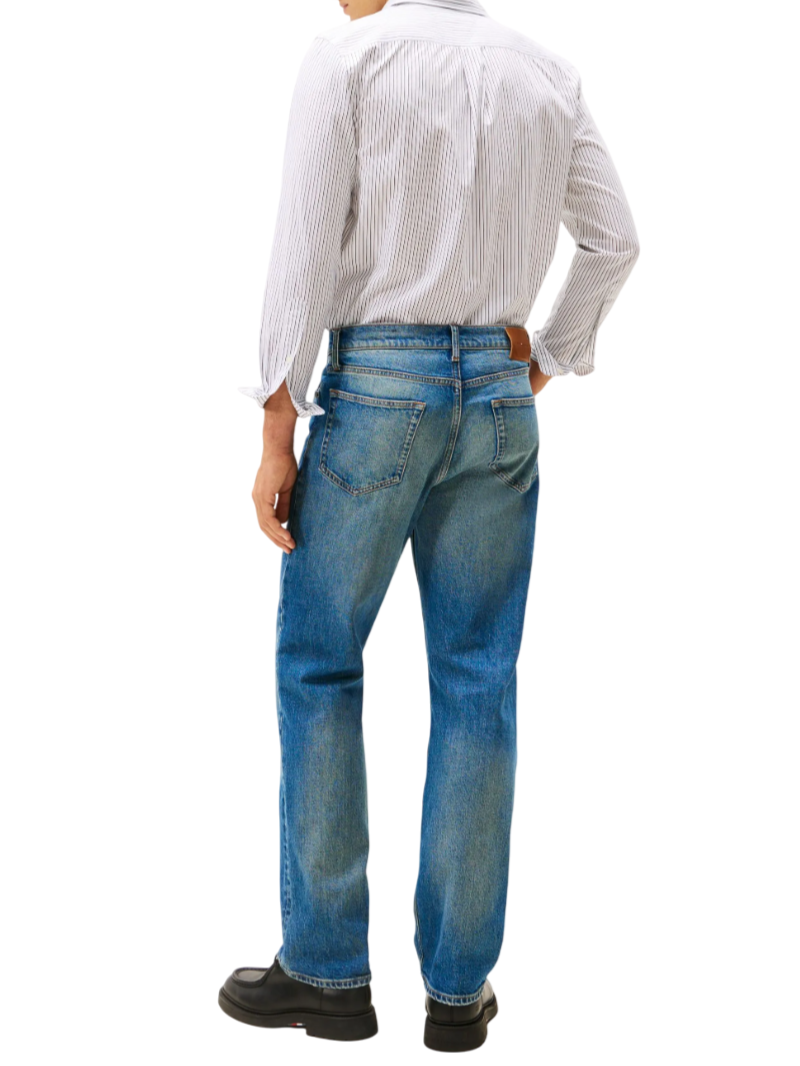 Tommy Hilfiger jeans uomo gamba larga lavaggio blu