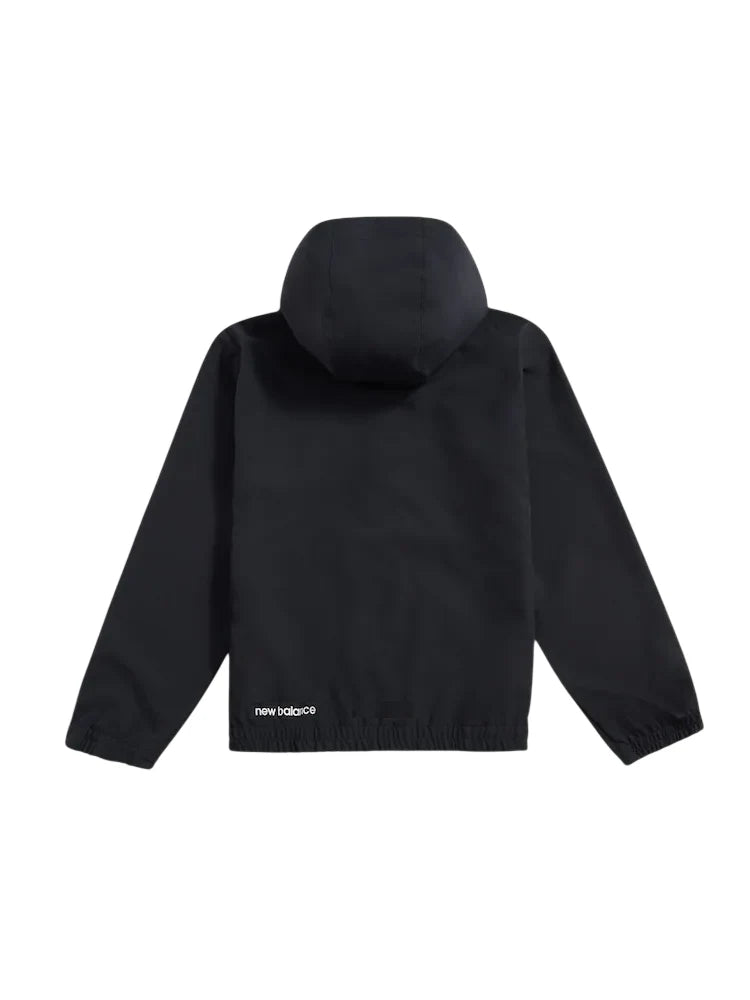 New Balance giacca bambino con zip e cappuccio nero