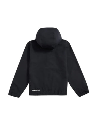 New Balance giacca bambino con zip e cappuccio nero