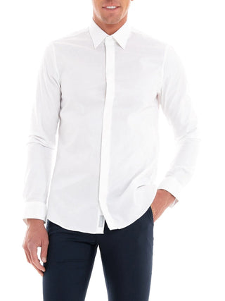 Michael Kors camicia slim fit manica lunga bianco