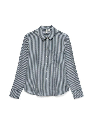 Vero Moda camicia a righe con strass blu