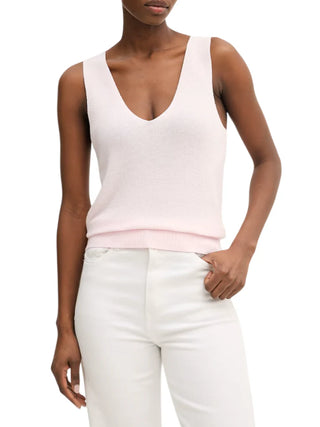 Calvin Klein set coordinato cardigan e top donna in maglia rosa