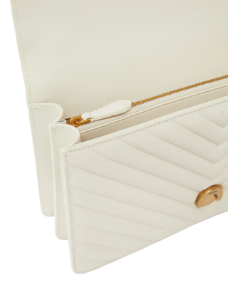 Pinko borsa Love Bag One Classic in pelle chevron bianco