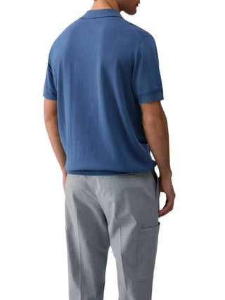 Liu Jo polo in maglia uomo manica corta blu avio