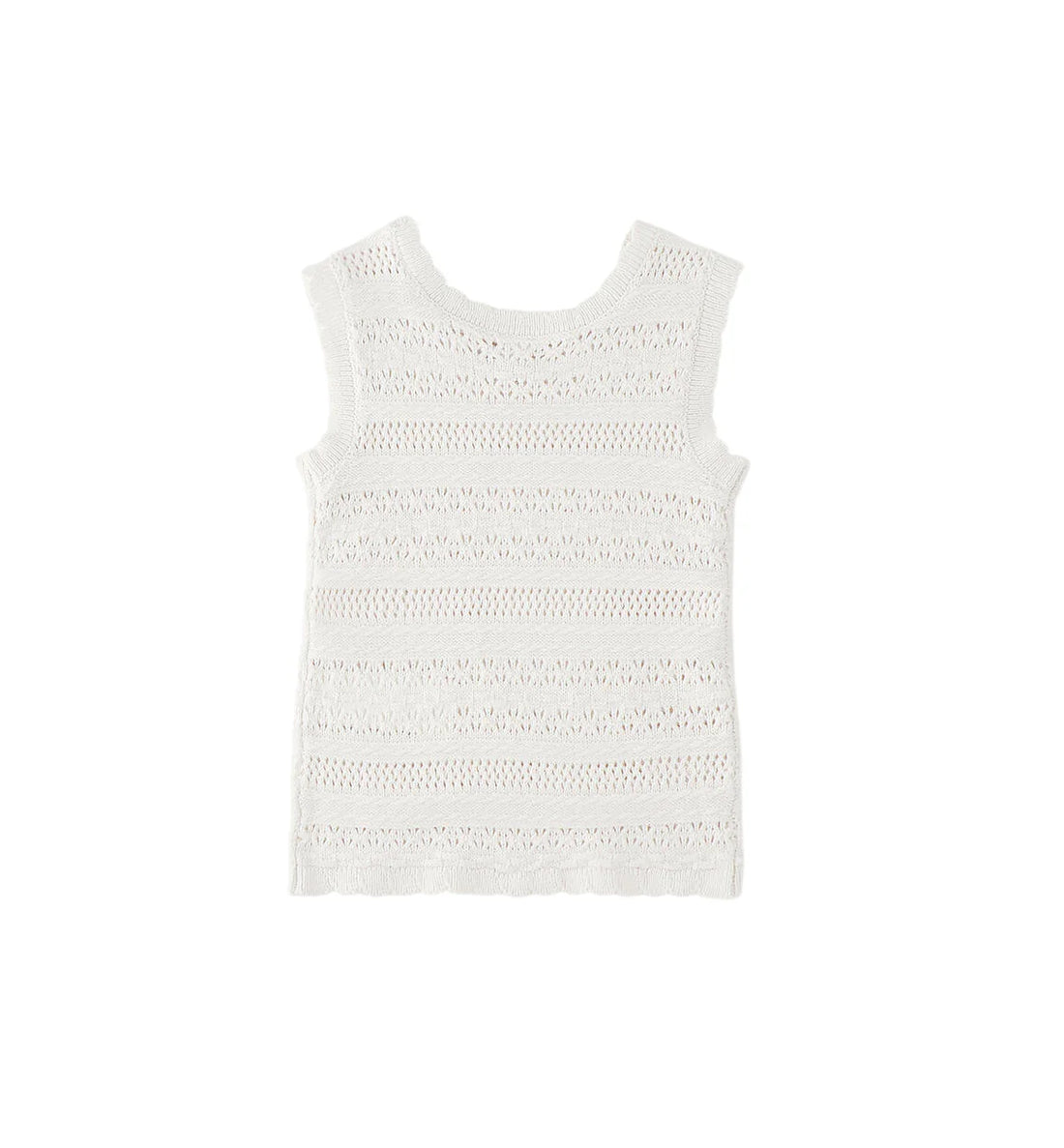 iDo top smanicato crochet bambina bianco