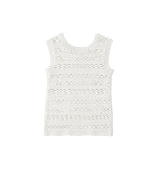 iDo top smanicato crochet bambina bianco