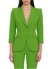 Elisabetta Franchi giacca blazer monopetto con dettagli logati verde
