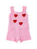 iDo completo bambina crochet con fiori rosa