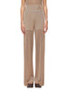 Blugirl pantaloni gamba larga crochet in viscosa beige