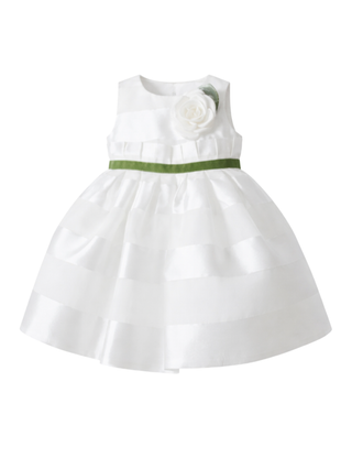 Colori Chiari abito cerimonia neonata con fiore panna