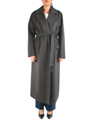 Vicolo cappotto lungo a vestaglia misto lana grigio TF0058 GRIGIO SCURO VICOLO