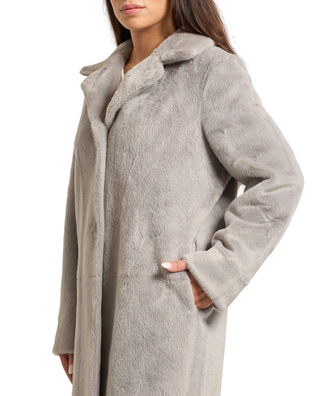 Yes Zee cappotto lungo reversibile in ecopelliccia grigio O027-KV00 0846 YES-ZEE 