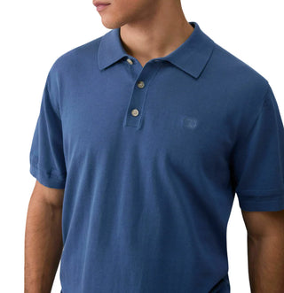 Liu Jo polo in maglia uomo manica corta blu avio