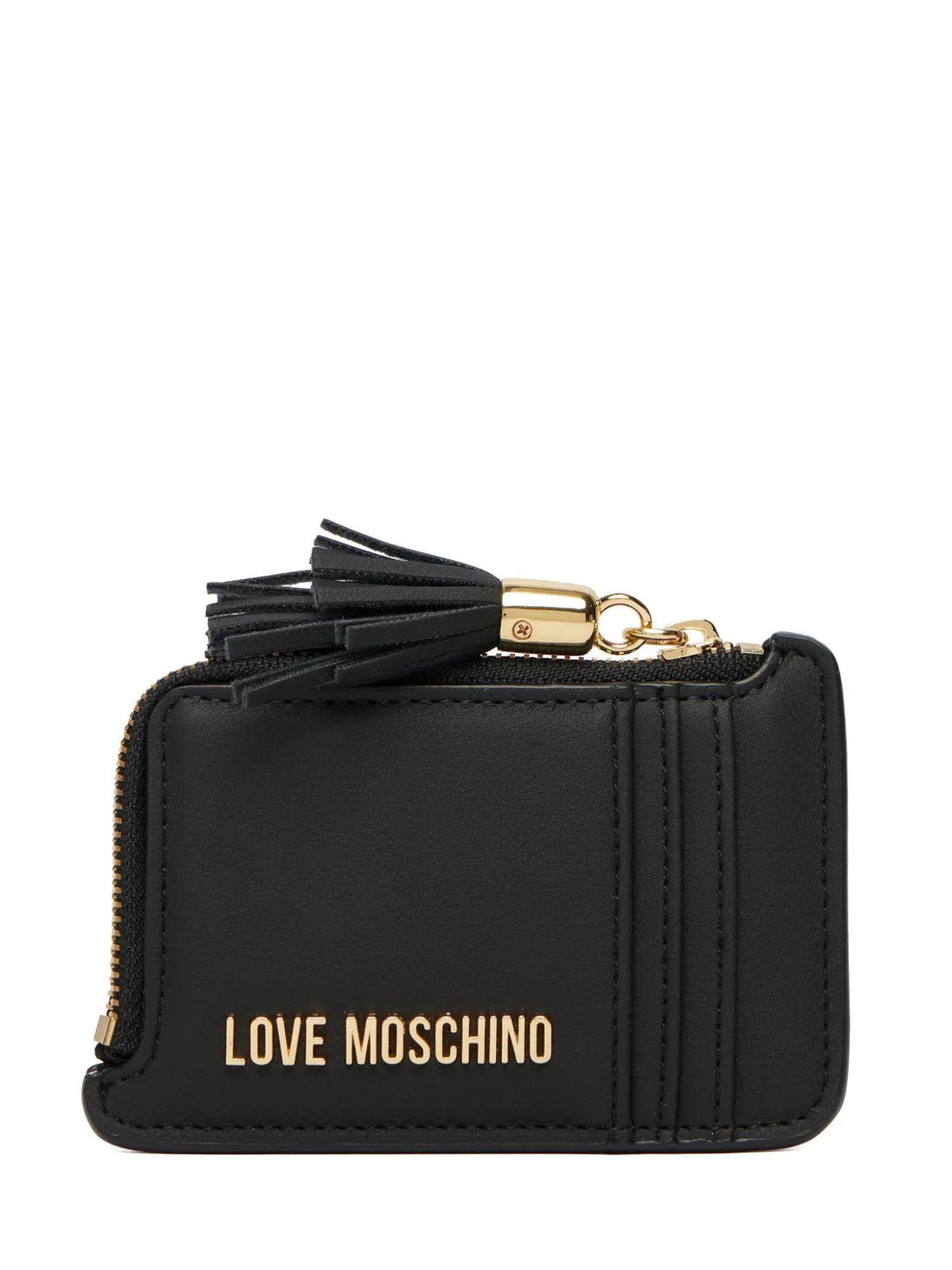 Love Moschino portacarte in ecopelle con logo nero