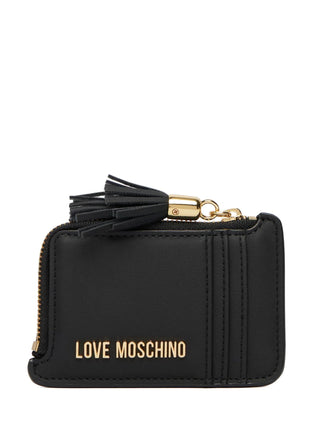 Love Moschino portacarte in ecopelle con logo nero