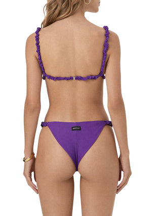 Me Fui bikini triangolo e slip con arricciature viola