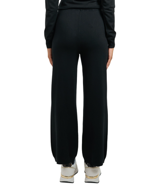 Yez Zee pantaloni in maglia gamba larga nero P369-RU00 0801 YES-ZEE