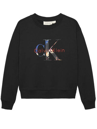Calvin Klein Jeans felpa bambino con logo nero IB0IB02562 BEH Calvin Klein Jeans 