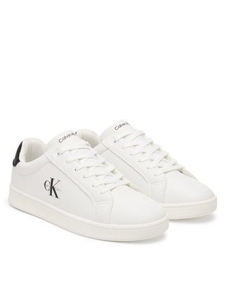 Calvin Klein Jeans sneakers bambino in ecopelle bianco