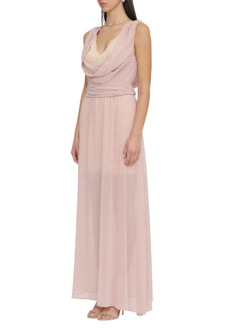 Aniye By abito lungo in georgette con sottoveste in pizzo rosa