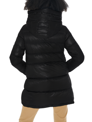 Yes Zee piumino lungo con cappuccio nero O012-O100 0801 YES-ZEE