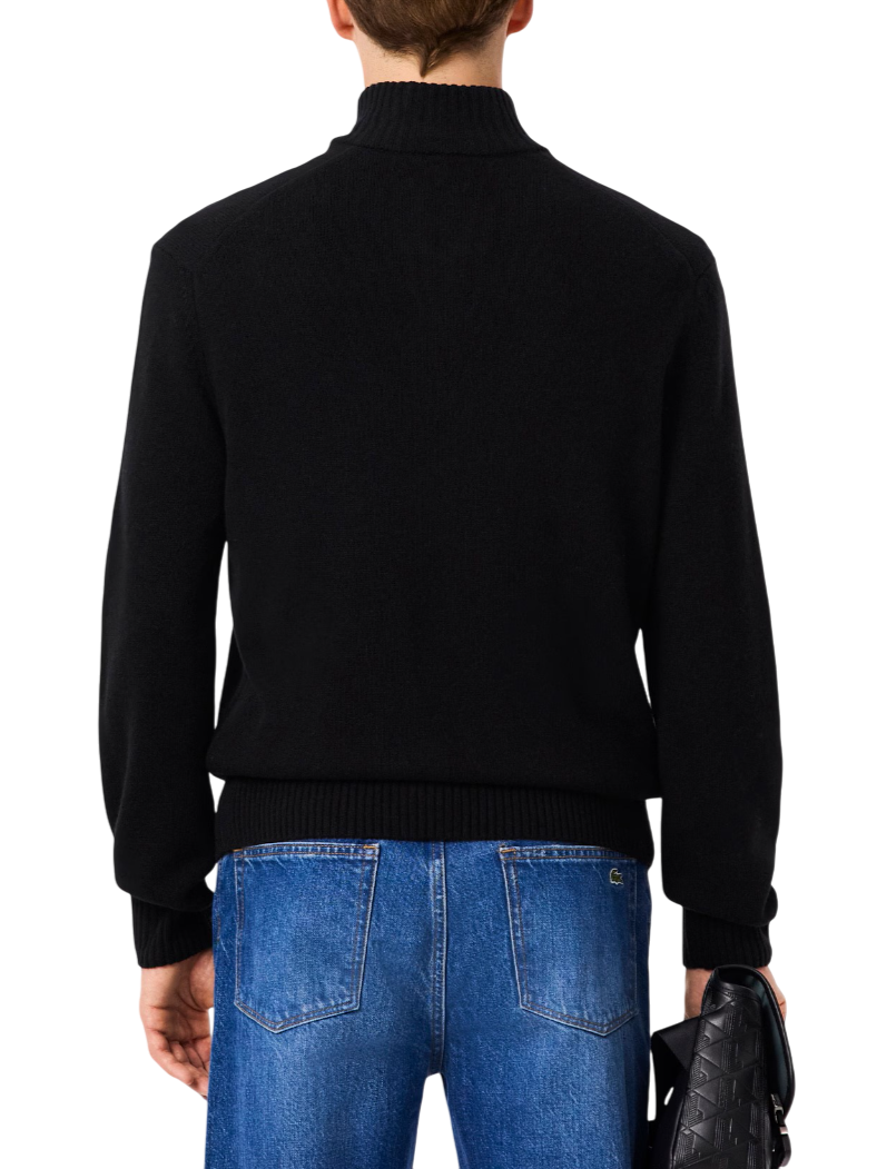 Lacoste maglia uomo in lana con zip nero