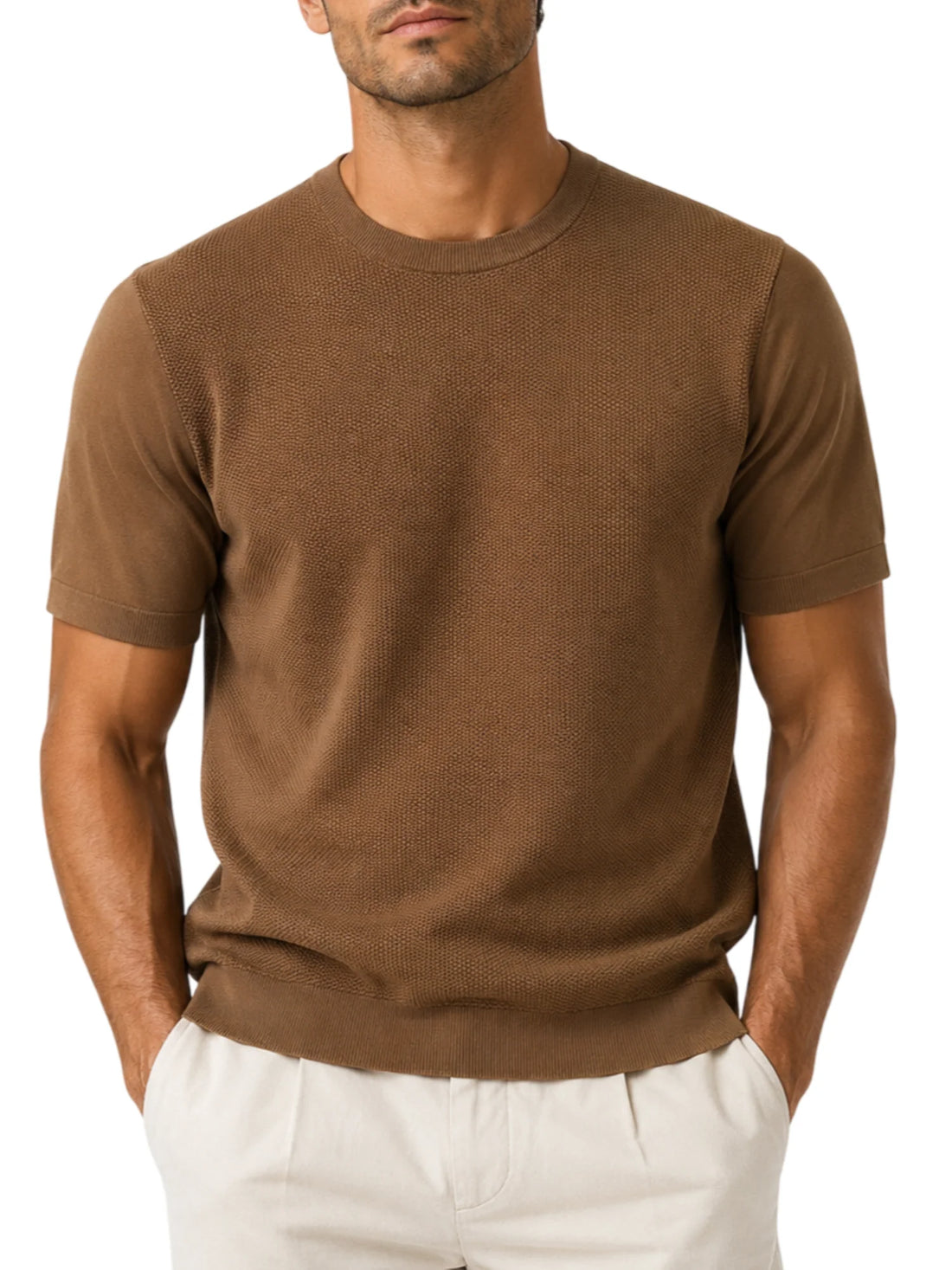 Opificio maglia uomo manica corta marrone