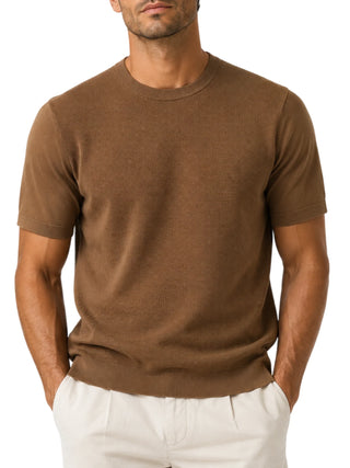 Opificio maglia uomo manica corta marrone 661101 AVANA Opificio 4.0