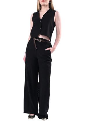 Haveone gilet donna misto viscosa nero LIA-Q044 NERO HAVEONE