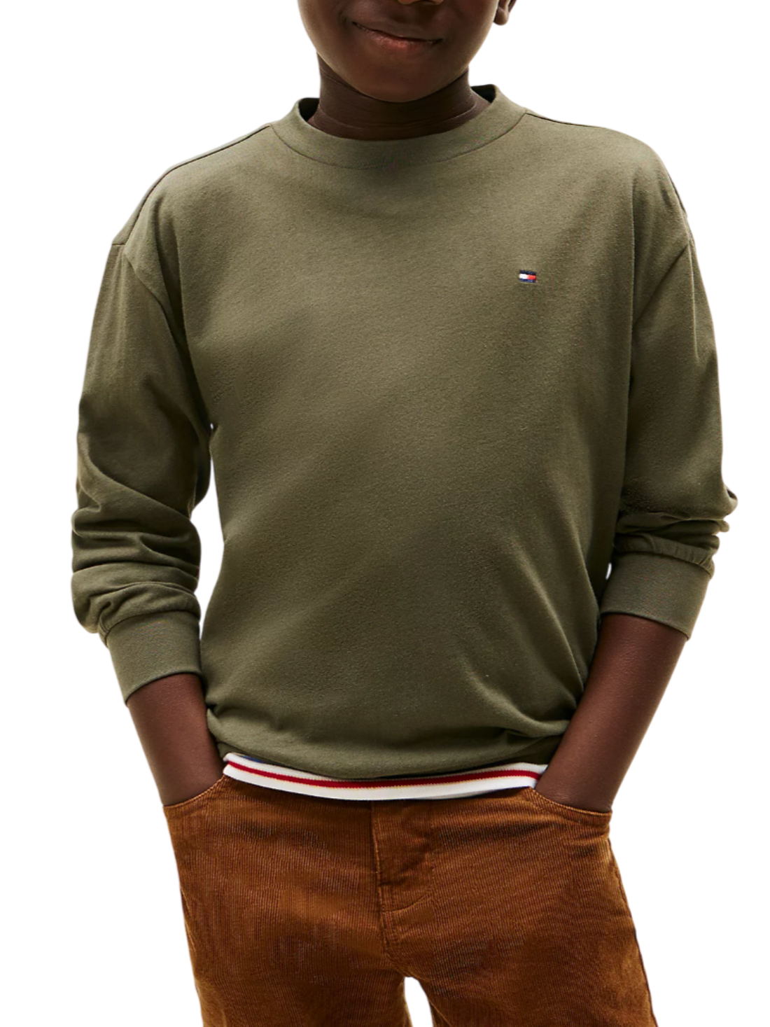 Tommy Hilfiger T-shirt bambino manica lunga verde