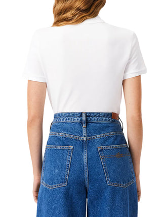 Lacoste polo donna manica corta in piquè bianco