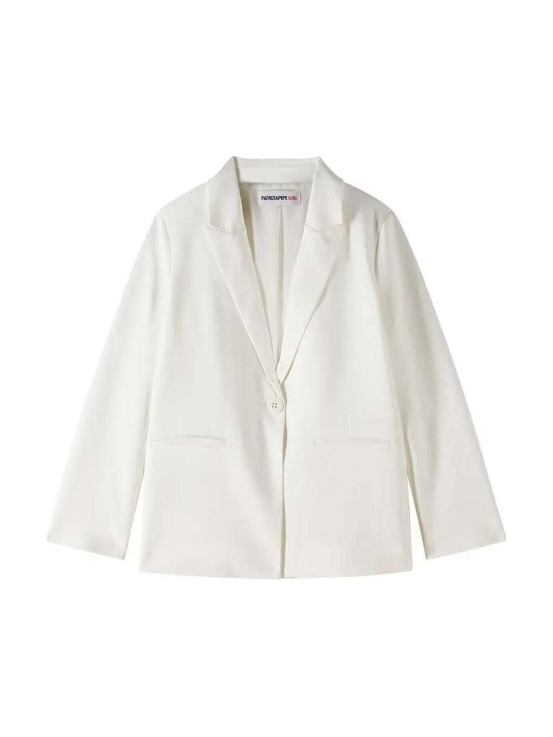 Patrizia Pepe giacca blazer bambina in tessuto crepe panna