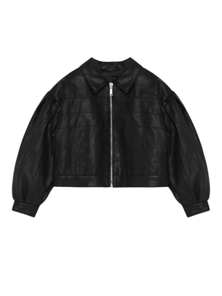 Dondup giubbino imbottito bambina in ecopelle nero DFGB0160PE013 N000 DONDUP