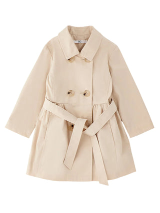 iDo trench doppiopetto bambina con cintura beige
