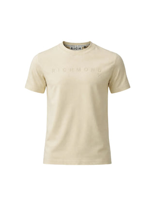 John Richmond T-shirt manica corta con logo beige chiaro