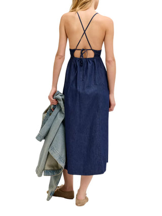 Jjxx abito midi donna in denim Debby lavaggio scuro