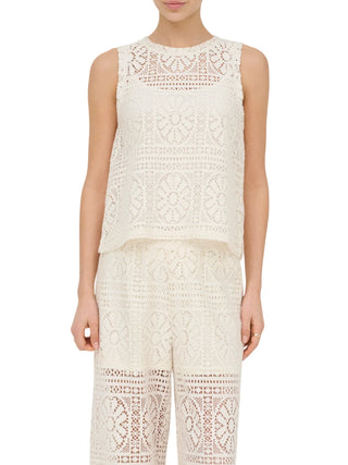 Only top smanicato crochet donna panna