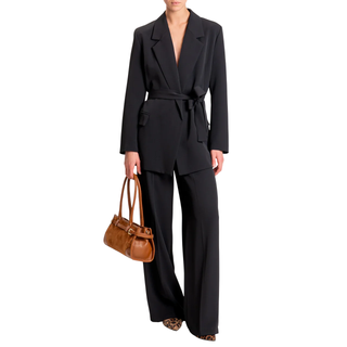 Vicolo giacca blazer con cintura nero TF0358 NERO VICOLO