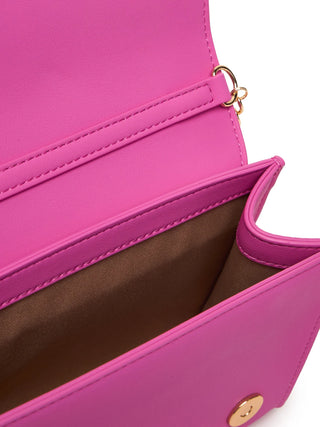 Love Moschino borsa a tracolla con placca logo fucsia oro