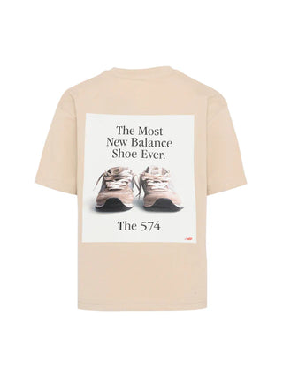 New Balance T-shirt bambino manica corta beige