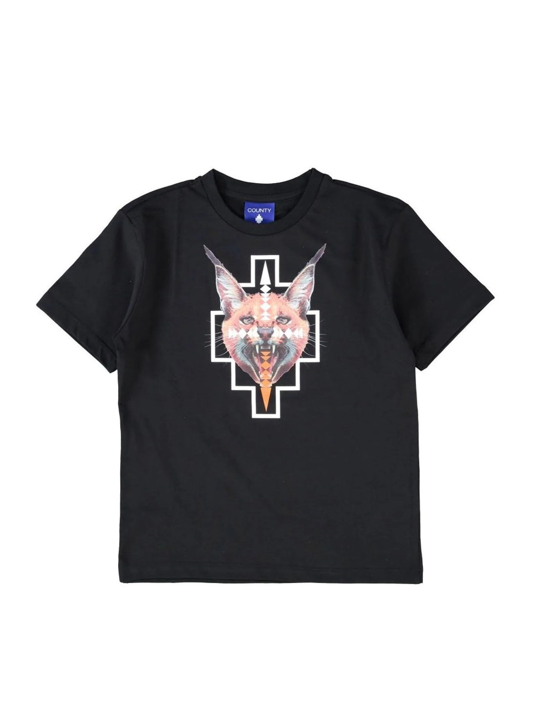County of Milan T-shirt bambino manica corta con stampe nero